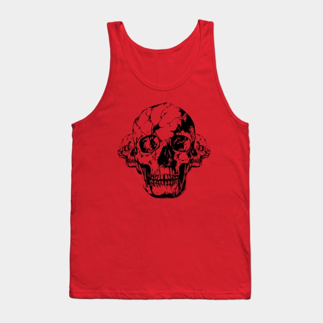 Scary Broken Skull - Halloween Tank Top by malaqueen